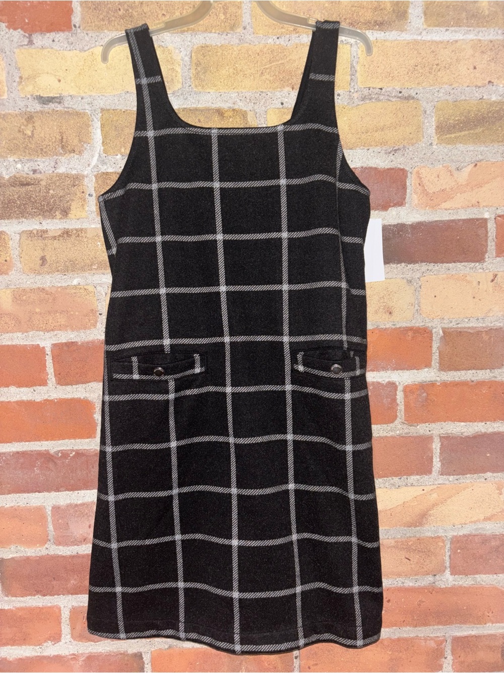 abercrombie kids Black Plaid Fall Midi Dress